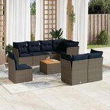  9-dijelni set vrtnih sofa od poliratana s jastucima sivi | shoptok.hr