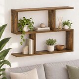  Zidna polica Dimljeni hrast 72 x 17 x 55 5 cm prerađeno drvo - Dimljeni hrast 2 odjeljka | shoptok.hr
