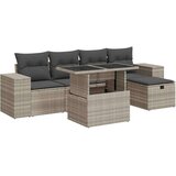 vidaXL 6-dijelni set vrtnih sofa od poliratana s jastucima svjetlosivi | shoptok.hr