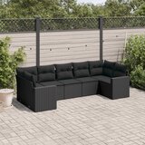  7-dijelni set vrtnih sofa od poliratana s jastucima crni | shoptok.hr