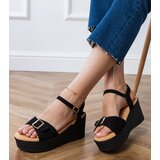 D/CEO Black women's sandals with decorative buckle Sarni | shoptok.hr