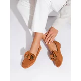 SHELOVET Women's brown suede loafers