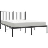  Metalni okvir za krevet s uzglavljem crni 140x200 cm | shoptok.hr