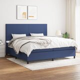  Krevet s oprugama i madracem plavi 200 x 200 cm od tkanine | shoptok.hr