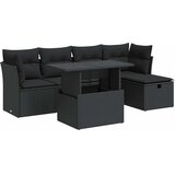  6-dijelni set vrtnih sofa s jastucima crni od poliratana | shoptok.hr