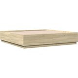  Okvir za krevet s LED svjetlima boja hrasta 200 x 200 cm drveni | Eponuda.com