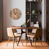 Ambia Home STENSKA URA črna, barva kostanjevega hrasta 57 cm | Shoptok.si