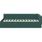  Kutni okvir kreveta Tamnozelena 90 cm x 190 cm Baršun | shoptok.hr