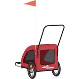 vidaXL Kolesarska prikolica za hišne ljubljenčke rdeča | Shoptok.si