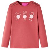  Dječja majica s dugim rukavima tamnoružičasta 116 | shoptok.hr