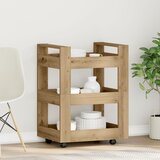 vidaXL Kuhinjski voziček črn 60x45x80 cm Les Hrastova končna obdelava Cene