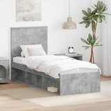  Krevetna konstrukcija s uzglavljem Betonska siva 75 x 190 cm | shoptok.hr