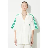 Adidas Košulja Resort Shirt za žene, boja: bež, relaxed, s klasičnim ovratnikom, JH0614