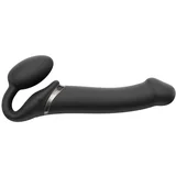 3 Motors Vibrating Silicone Bendable Strap-On Black L