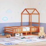 Maison Chic Posteljni okvir - Enojna postelja - Postelja za odrasle s streho voščeno rjav 75x190 cm trdna borovina, (21695588) | Shoptok.si