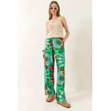 Bianco Lucci ženske pantalone 60284035, široke nogavice, zelene Cene