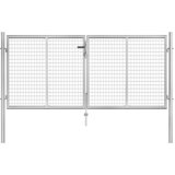 vidaXL Vrtna vrata pocinkano jeklo 306x150 cm srebrna, (20772189) | Shoptok.si
