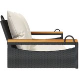  Klupa za ljuljanje s jastucima crna 109x62x40 cm od poliratana | shoptok.hr