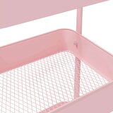 vidaXL Voziček za shranjevanje 3-nadstropna roza 42x41,5x77 cm jeklo | Shoptok.si