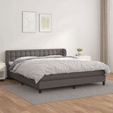  Box spring postelja z vzmetnico siva 160x200 cm umetno usnje, (20900484) | Shoptok.si