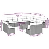  13-dijelni set vrtnih sofa s jastucima poliratan crni | shoptok.hr