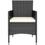  5-dijelni vrtni bistro set od poliratana i kaljenog stakla crni | shoptok.hr