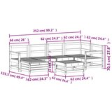  Vrtna sedežna garnitura 7-delna impregnirana trdna borovina | Shoptok.si