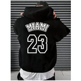 K&H TWENTY-ONE Unisex Black Miami 23 Printed Hoodie Sweatshirt. cene