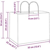 Papirnate vrećice 250 kom s ručkama crvene 32x22x24 cm | shoptok.hr