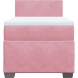 vidaXL Box spring postelja z vzmetnico roza 100x200 cm žamet | Shoptok.si