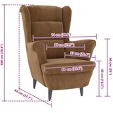 vidaXL Naslanjač iz rjavega žameta | Shoptok.si