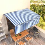 Tenda na ručno uvlačenje s roletom 4,5 x 3 m plavo-bijela | Eponuda.com