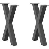 vidaXL noge za jedilno mizo x-oblika 2 kosa antracit 60x(72-73) cm Cene