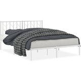 vidaXL Kovinski posteljni okvir z vzglavjem bel 150x200 cm | Shoptok.si