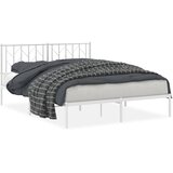 vidaXL Metalni okvir za krevet s uzglavljem bijeli 150x200 cm | shoptok.hr