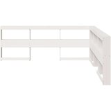  Knjižnica vzglavje L-oblike bela 180 cm trdna borovina | Shoptok.si