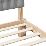 vidaXL Posteljni okvir z oblazinjenim vzglavjem Rjava 90 x 190 cm | Shoptok.si