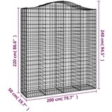 Lučne gabionske košare 4 kom 200x50x220/240cm pocinčano željezo | shoptok.hr