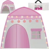 Dječji oxford šator roza 130cm + LED girlanda
