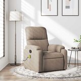  Masažni naslonjač smeđesivi tkanina od mikrovlakana | shoptok.hr