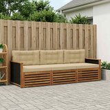  Set vanjskih sofa s jastukom 3 pcs Prirodna i bež Poliester | shoptok.hr