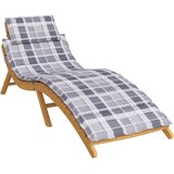  Jastuk za ležaljku sivi karirani 186x58x4 cm tkanina Oxford | Eponuda.com