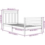  Posteljni okvir iz trdnega lesa 100x200 cm, (20647347) | Shoptok.si