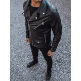 DStreet Black men's leather jacket TX4081 | shoptok.hr