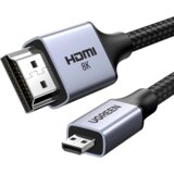 BZ Ugreen HD164 15516 Micro HDMI na HDMI 2.1 kabel, 8K, 1m - siva, (22006951) | Shoptok.si