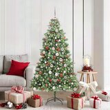  Umjetno božićno drvce 300 LED lampica Topla bijela PVC i metal - 180 cm s LED-ima i ružičastim kuglicama | shoptok.hr