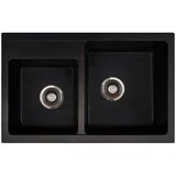 granitna sudopera xquadro plus 2D crna