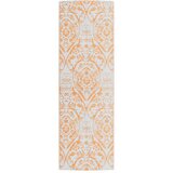 Vanjski Zunanja preproga oranžna in bela 80x250 cm PP | Shoptok.si