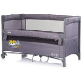 Chipolino putni krevetić RELAX Tiger sa spuštajućom bočnom stranicom Charcoal | shoptok.hr