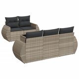 Maison Chic Seti vrtnega pohištva - Vrtna garnitura - Vrtni pohištvo set 6-delna z blazinami siv poli ratan, (21807163) | Shoptok.si